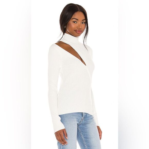 Michael Costello x REVOLVE Soraya Ivory White Sweater Cowl Turtleneck Size S - Picture 2 of 7